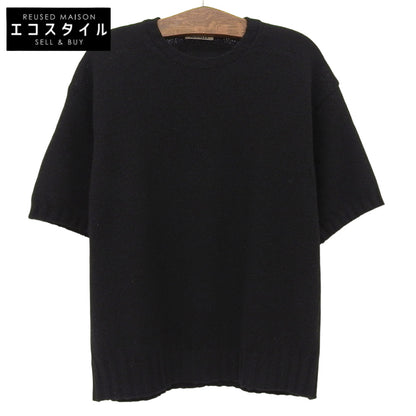 AURALEE オーラリー SHETLAND WOOL CASHMERE ニットTシャツ トップス メンズ 黒 ブラック 4 トップス 4