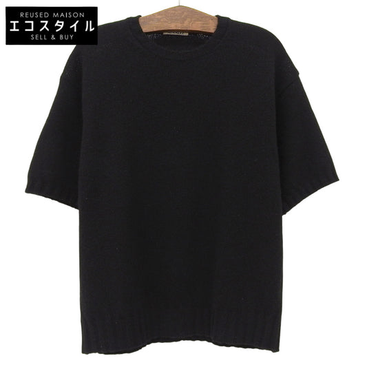 AURALEE オーラリー SHETLAND WOOL CASHMERE ニットTシャツ トップス メンズ 黒 ブラック 4 トップス 4