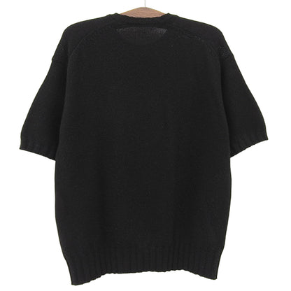 AURALEE オーラリー SHETLAND WOOL CASHMERE ニットTシャツ トップス メンズ 黒 ブラック 4 トップス 4