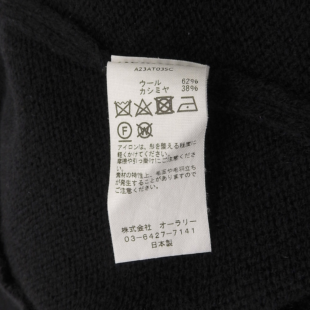 AURALEE オーラリー SHETLAND WOOL CASHMERE ニットTシャツ トップス メンズ 黒 ブラック 4 トップス 4