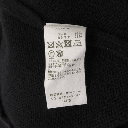 AURALEE オーラリー SHETLAND WOOL CASHMERE ニットTシャツ トップス メンズ 黒 ブラック 4 トップス 4