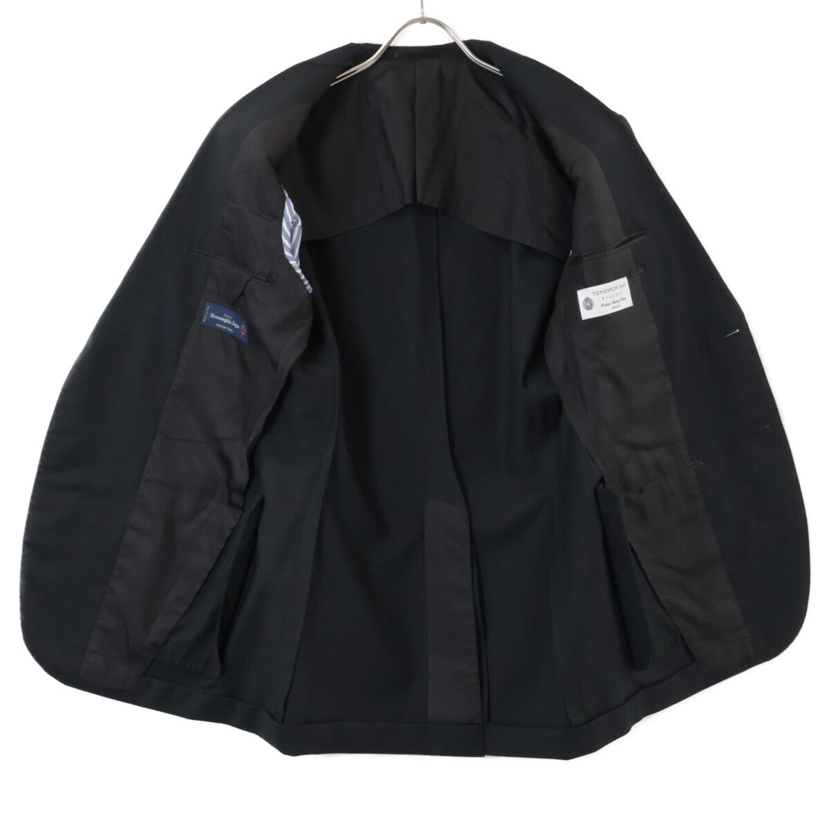 TOMORROWLAND PILGRIM トゥモローランドピルグリム ×ｾﾞﾆｱ 25年製 黒 ｼﾝｸﾞﾙ2つ釦ｽｰﾂ 48