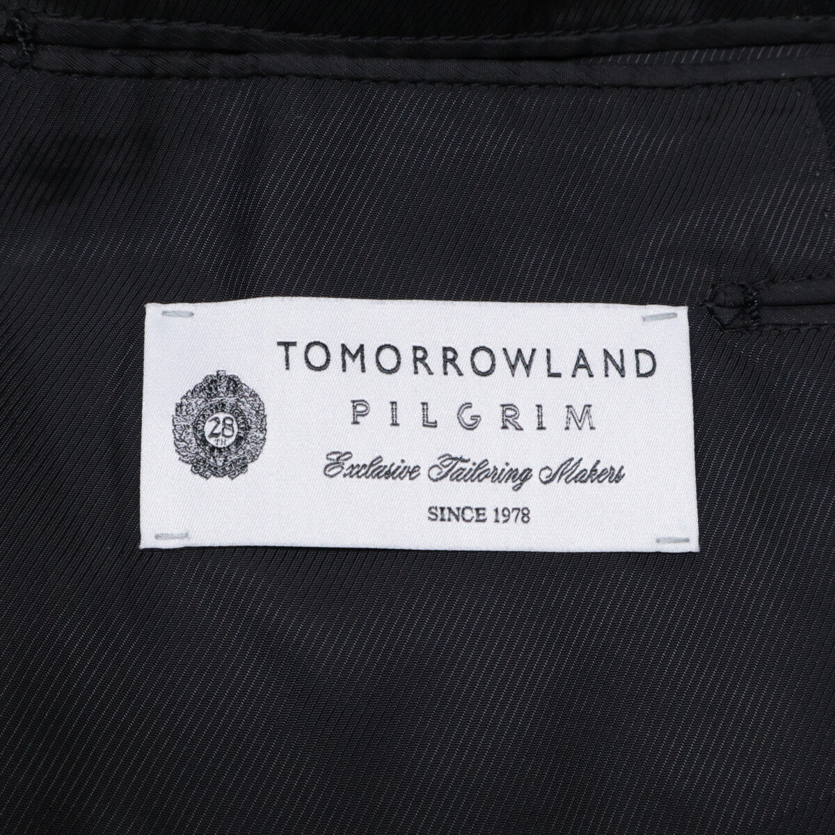 TOMORROWLAND PILGRIM トゥモローランドピルグリム ×ｾﾞﾆｱ 25年製 黒 ｼﾝｸﾞﾙ2つ釦ｽｰﾂ 48