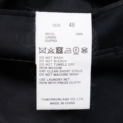 TOMORROWLAND PILGRIM トゥモローランドピルグリム ×ｾﾞﾆｱ 25年製 黒 ｼﾝｸﾞﾙ2つ釦ｽｰﾂ 48
