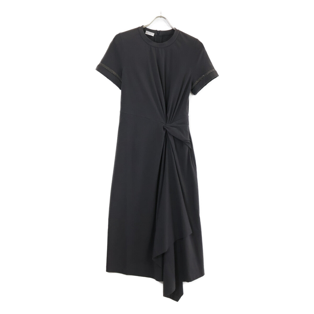 BRUNELLO CUCINELLI ブルネロクチネリ ｸﾞﾚｰ 半袖ｺｯﾄﾝﾜﾝﾋﾟｰｽ ワンピース XS