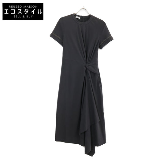 BRUNELLO CUCINELLI ブルネロクチネリ ｸﾞﾚｰ 半袖ｺｯﾄﾝﾜﾝﾋﾟｰｽ ワンピース XS