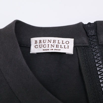BRUNELLO CUCINELLI ブルネロクチネリ ｸﾞﾚｰ 半袖ｺｯﾄﾝﾜﾝﾋﾟｰｽ ワンピース XS