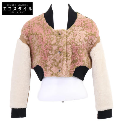 Christian Dior クリスチャンディオール 【国内正規】258V83AL833 ラムレザー/ボア 切替 クロップド ブルゾン/ ジャケット 40