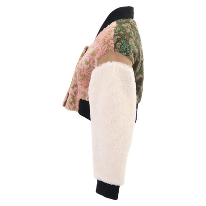 Christian Dior クリスチャンディオール 【国内正規】258V83AL833 ラムレザー/ボア 切替 クロップド ブルゾン/ ジャケット 40