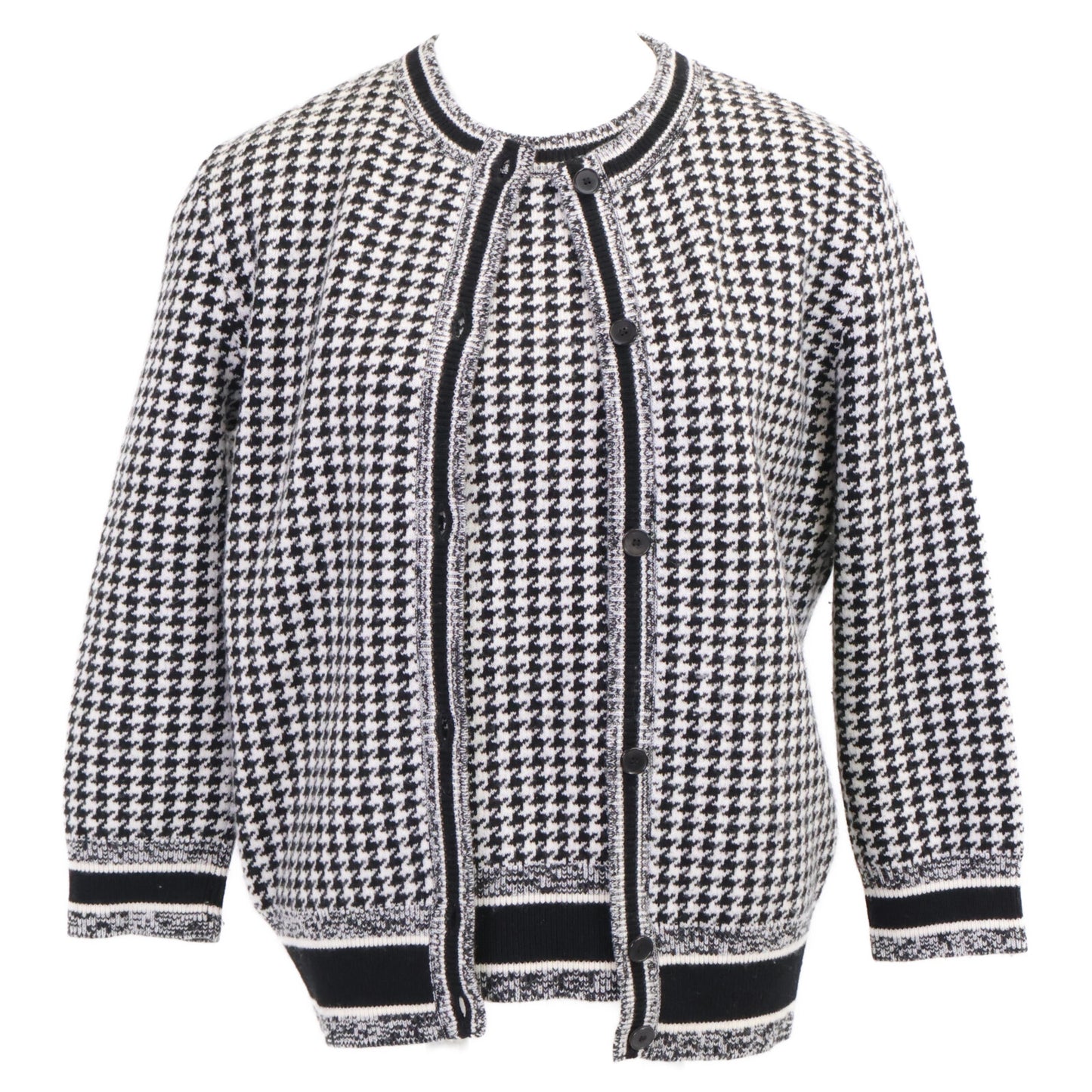 Christian Dior クリスチャンディオール 【国内正規】054G33AM035/054T33AM035 ハウンドトゥース カシミヤ混 ニットアンサンブル/ トップス 40