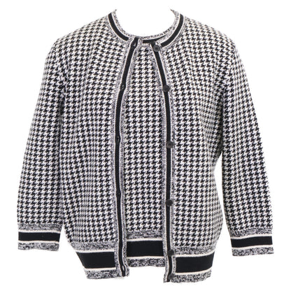 Christian Dior クリスチャンディオール 【国内正規】054G33AM035/054T33AM035 ハウンドトゥース カシミヤ混 ニットアンサンブル/ トップス 40