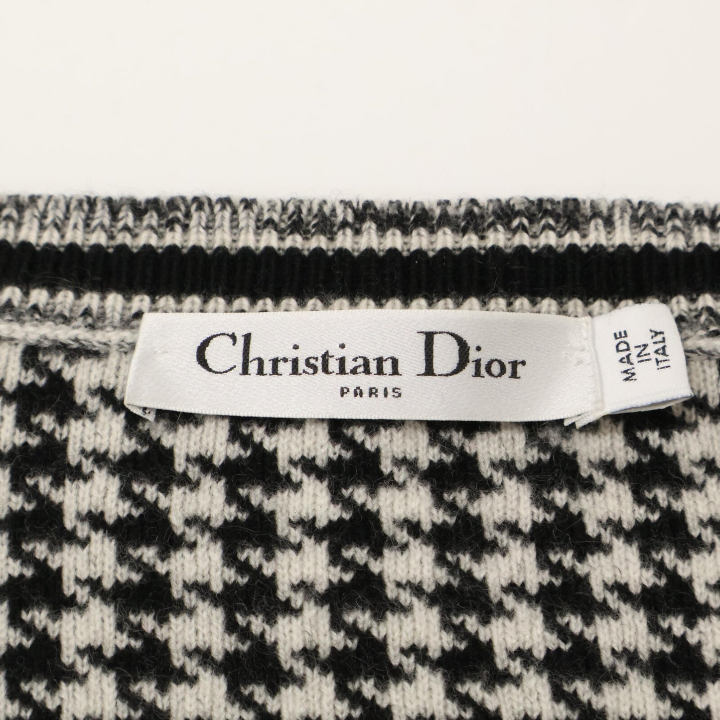 Christian Dior クリスチャンディオール 【国内正規】054G33AM035/054T33AM035 ハウンドトゥース カシミヤ混 ニットアンサンブル/ トップス 40