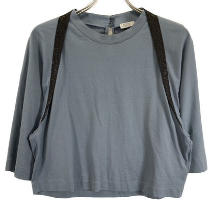 BRUNELLO CUCINELLI ブルネロクチネリ ﾗｲﾄﾌﾞﾙｰ ｸﾛｯﾌﾟﾄﾞ ｶｯﾄｿｰ トップス M