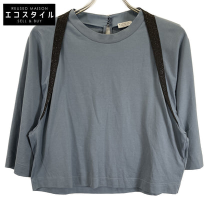 BRUNELLO CUCINELLI ブルネロクチネリ ﾗｲﾄﾌﾞﾙｰ ｸﾛｯﾌﾟﾄﾞ ｶｯﾄｿｰ トップス M