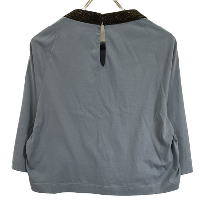 BRUNELLO CUCINELLI ブルネロクチネリ ﾗｲﾄﾌﾞﾙｰ ｸﾛｯﾌﾟﾄﾞ ｶｯﾄｿｰ トップス M