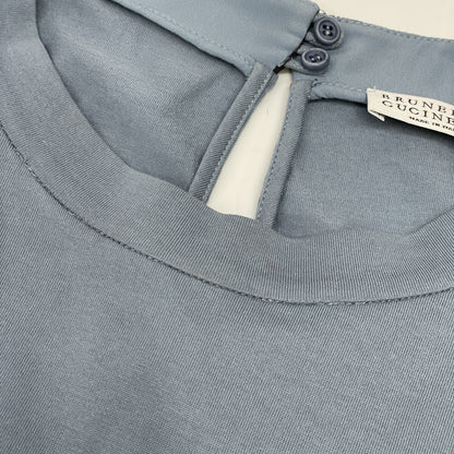 BRUNELLO CUCINELLI ブルネロクチネリ ﾗｲﾄﾌﾞﾙｰ ｸﾛｯﾌﾟﾄﾞ ｶｯﾄｿｰ トップス M