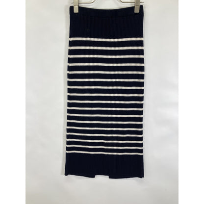 Christian Dior クリスチャンディオール ﾈｲﾋﾞｰ×ﾎﾜｲﾄ ﾎﾞｰﾀﾞｰ ﾆｯﾄｽｶｰﾄ スカート 38