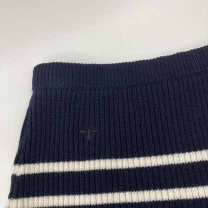 Christian Dior クリスチャンディオール ﾈｲﾋﾞｰ×ﾎﾜｲﾄ ﾎﾞｰﾀﾞｰ ﾆｯﾄｽｶｰﾄ スカート 38