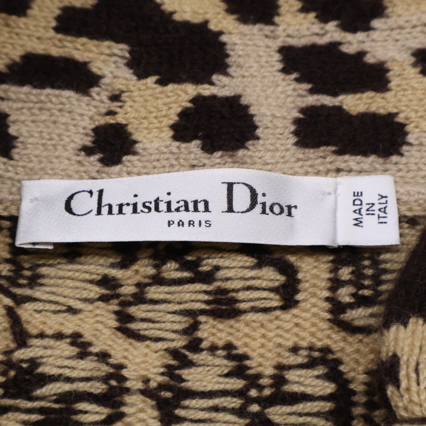 Christian Dior クリスチャンディオール 【国内正規】154S02AM006 レオパード柄 カシミヤ100％ ニットセーター/ トップス 40