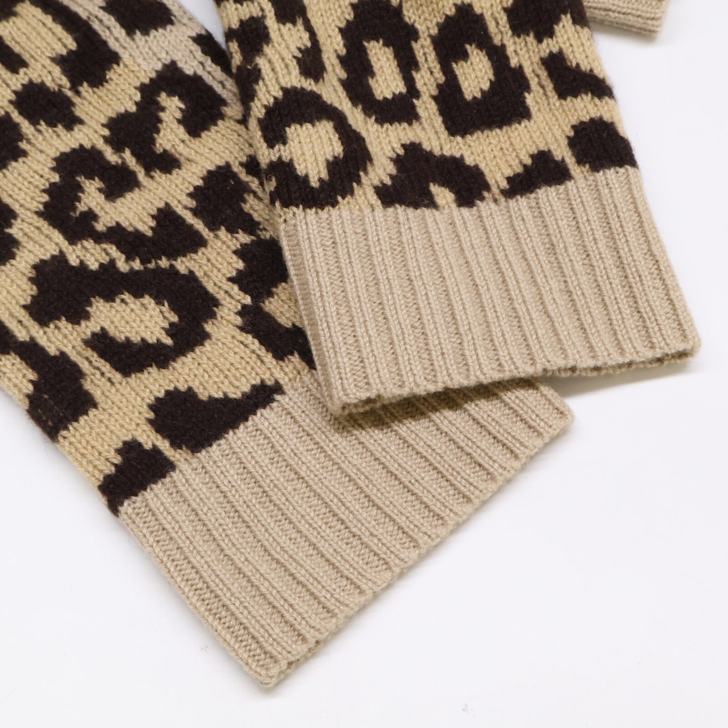 Christian Dior クリスチャンディオール 【国内正規】154S02AM006 レオパード柄 カシミヤ100％ ニットセーター/ トップス 40