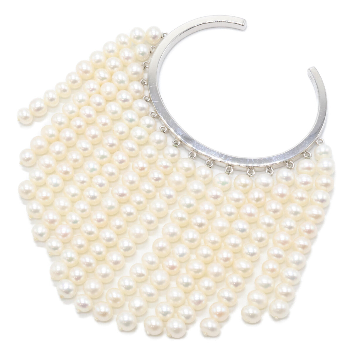 Bijou de M ビジュードエム 【美品】925 Pearl curtain Bangle パールカーテン バングル