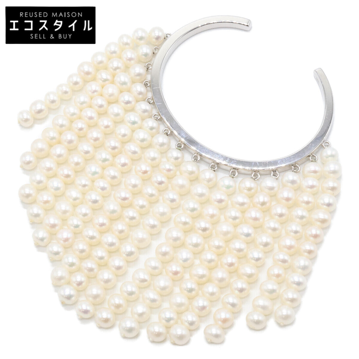 Bijou de M ビジュードエム 【美品】925 Pearl curtain Bangle パールカーテン バングル