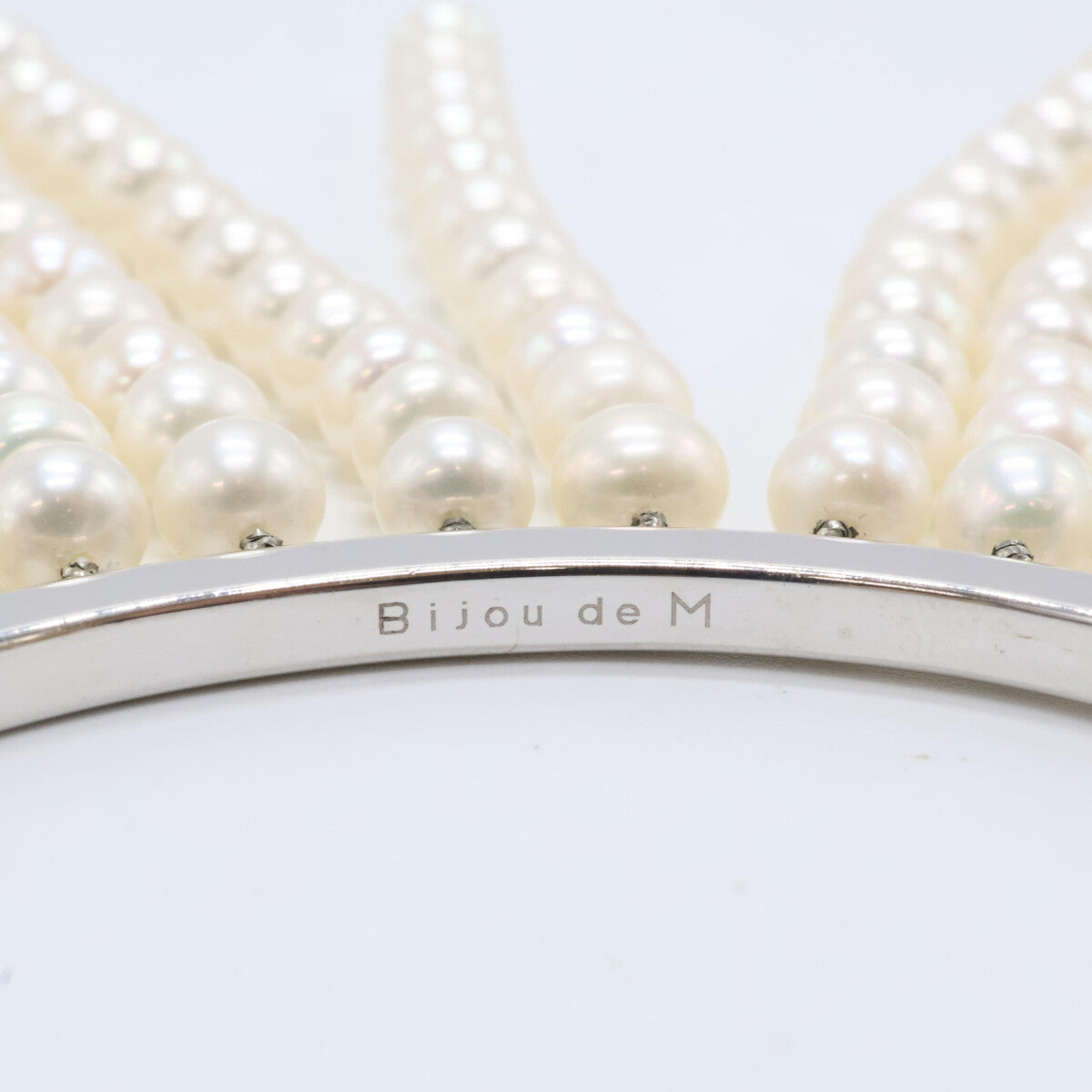 Bijou de M ビジュードエム 【美品】925 Pearl curtain Bangle パールカーテン バングル