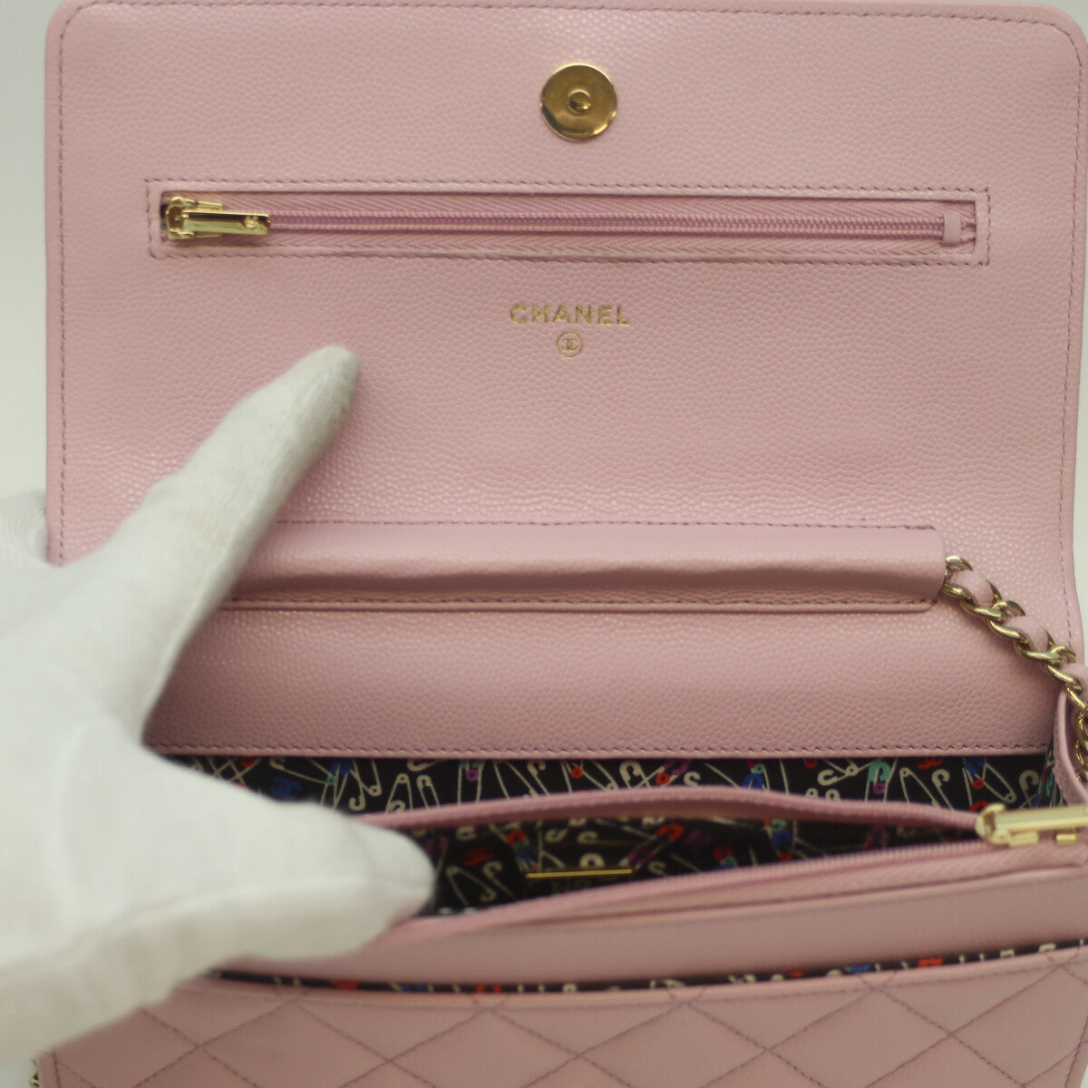 CHANEL シャネル ﾗﾍﾞﾝﾀﾞｰ AP3971 G金具 ｷｬﾋﾞｱｽｷﾝﾁｪｰﾝｳｫﾚｯﾄ ショルダーバッグ