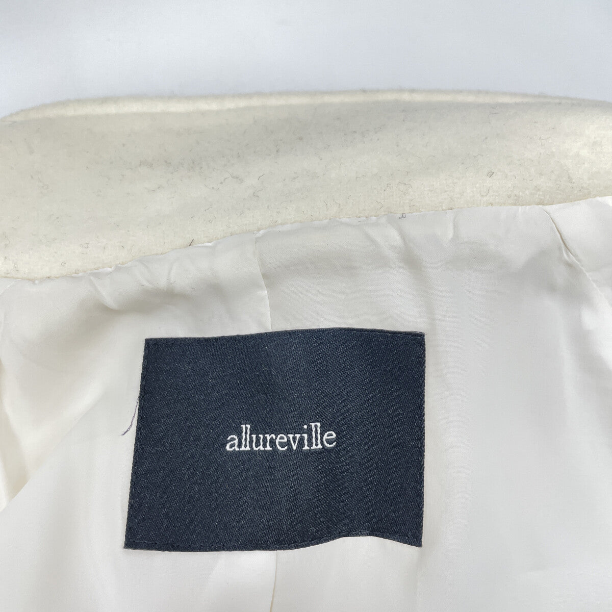 allureville アルアバイル ﾎﾜｲﾄ ｶｼﾐﾔ混 ｽﾀﾝﾄﾞｶﾗｰｺｰﾄ コート 1