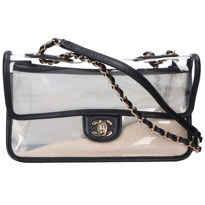 CHANEL シャネル 27番台 AS0639 ココマーク バイザシー サンド クリア チェーン ショルダーバッグ