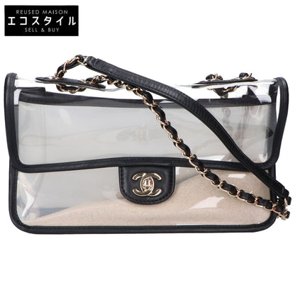 CHANEL シャネル 27番台 AS0639 ココマーク バイザシー サンド クリア チェーン ショルダーバッグ