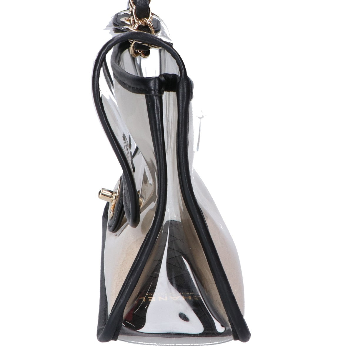 CHANEL シャネル 27番台 AS0639 ココマーク バイザシー サンド クリア チェーン ショルダーバッグ