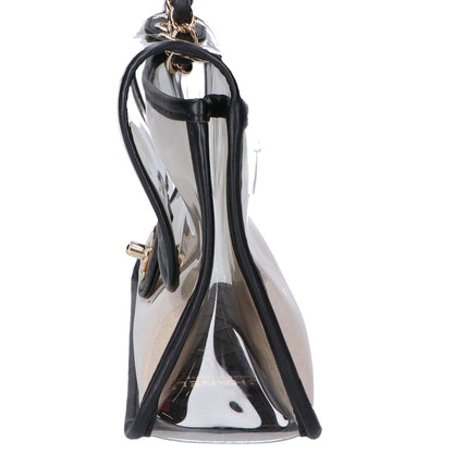 CHANEL シャネル 27番台 AS0639 ココマーク バイザシー サンド クリア チェーン ショルダーバッグ