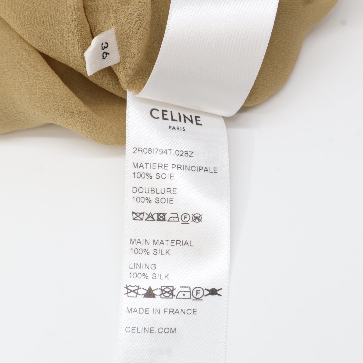CELINE セリーヌ 【美品/国内正規】2R06I794T.02BZ レオパードプリント ドレープスリーブ ミニドレス/ ワンピース 36