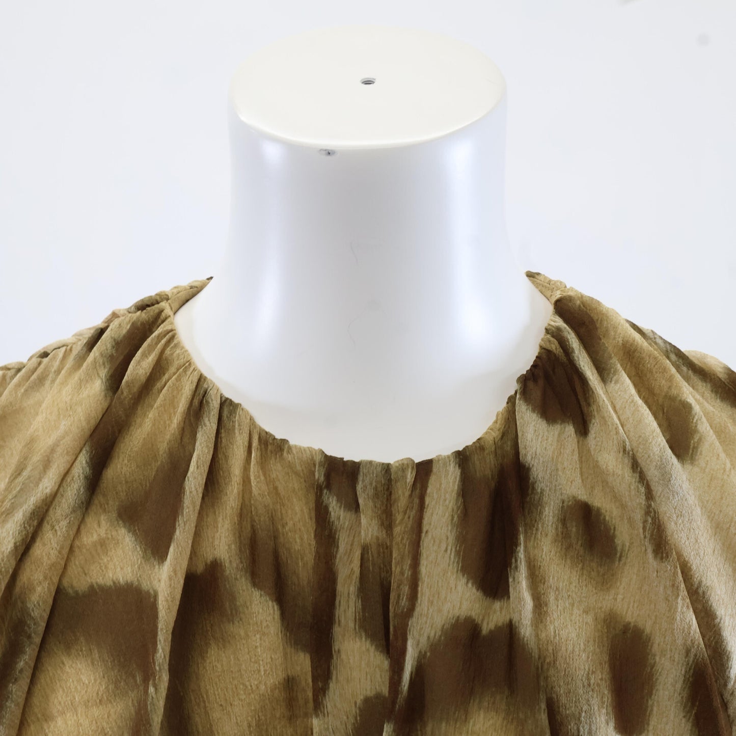 CELINE セリーヌ 【美品/国内正規】2R06I794T.02BZ レオパードプリント ドレープスリーブ ミニドレス/ ワンピース 36