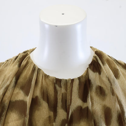 CELINE セリーヌ 【美品/国内正規】2R06I794T.02BZ レオパードプリント ドレープスリーブ ミニドレス/ ワンピース 36