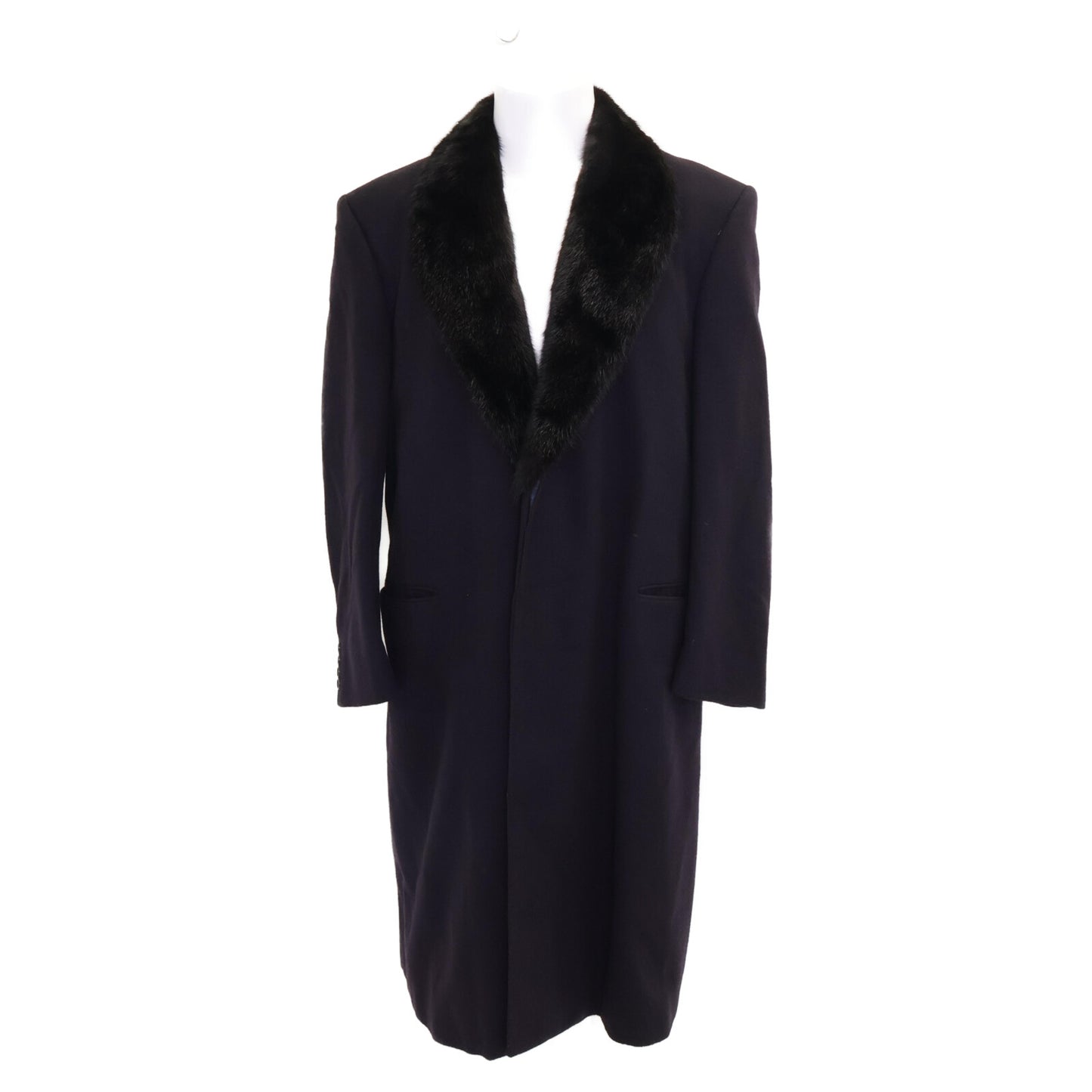 Aquascutum アクアスキュータム 60-70's カシミヤｘミンクファー ロングチェスター コート 42