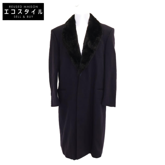 Aquascutum アクアスキュータム 60-70's カシミヤｘミンクファー ロングチェスター コート 42