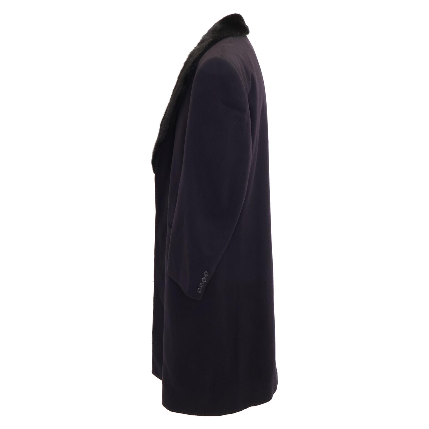 Aquascutum アクアスキュータム 60-70's カシミヤｘミンクファー ロングチェスター コート 42