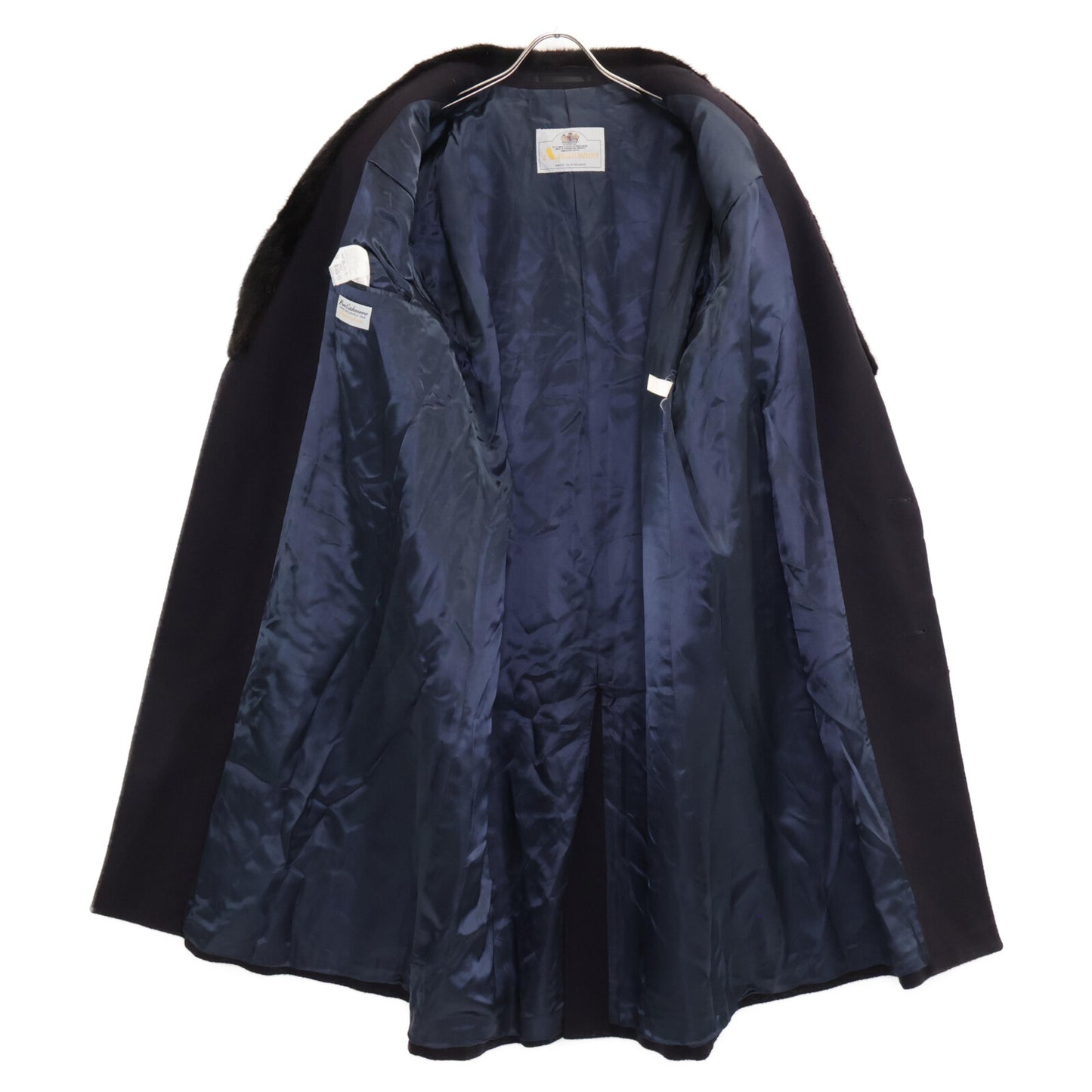 Aquascutum アクアスキュータム 60-70's カシミヤｘミンクファー ロングチェスター コート 42