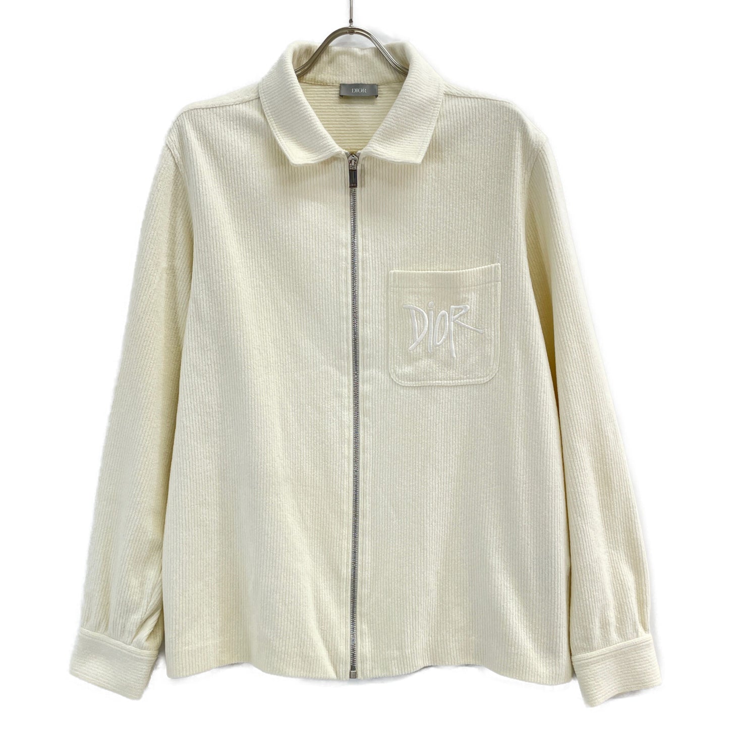 Dior HOMME ディオールオム ｘSHAWN STUSSY ショーンステューシー【美品/国内正規】033J500A0630 ロゴ刺繍 コーデュロイ ジップアップ ジャケット M