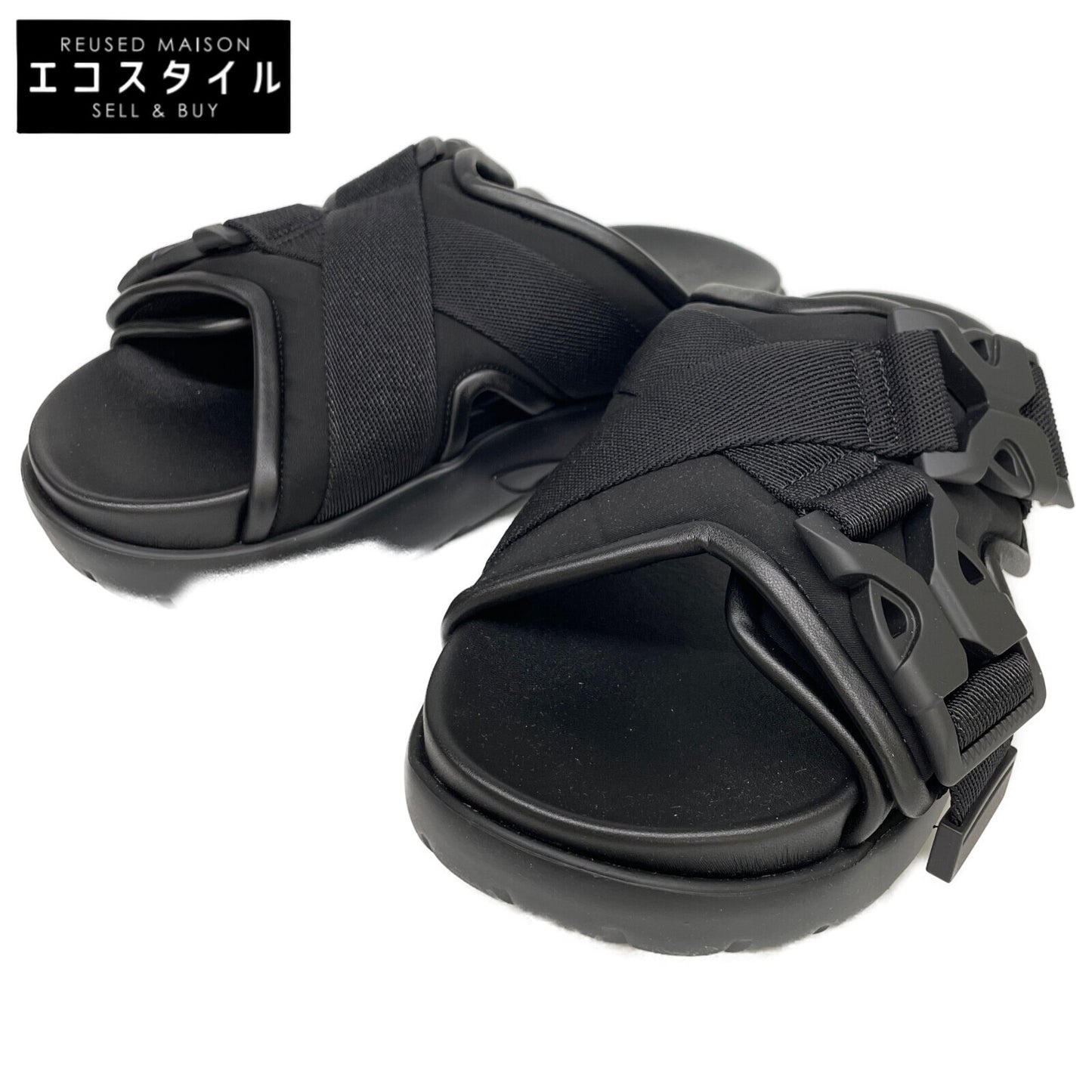 BOTTEGA VENETA ボッテガヴェネタ 【新品同様】754358 V3C41 1000 SNAP SANDAL スナップ スライド サンダル シューズ 37