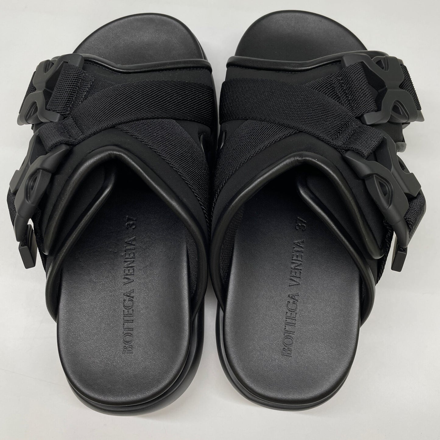 BOTTEGA VENETA ボッテガヴェネタ 【新品同様】754358 V3C41 1000 SNAP SANDAL スナップ スライド サンダル シューズ 37