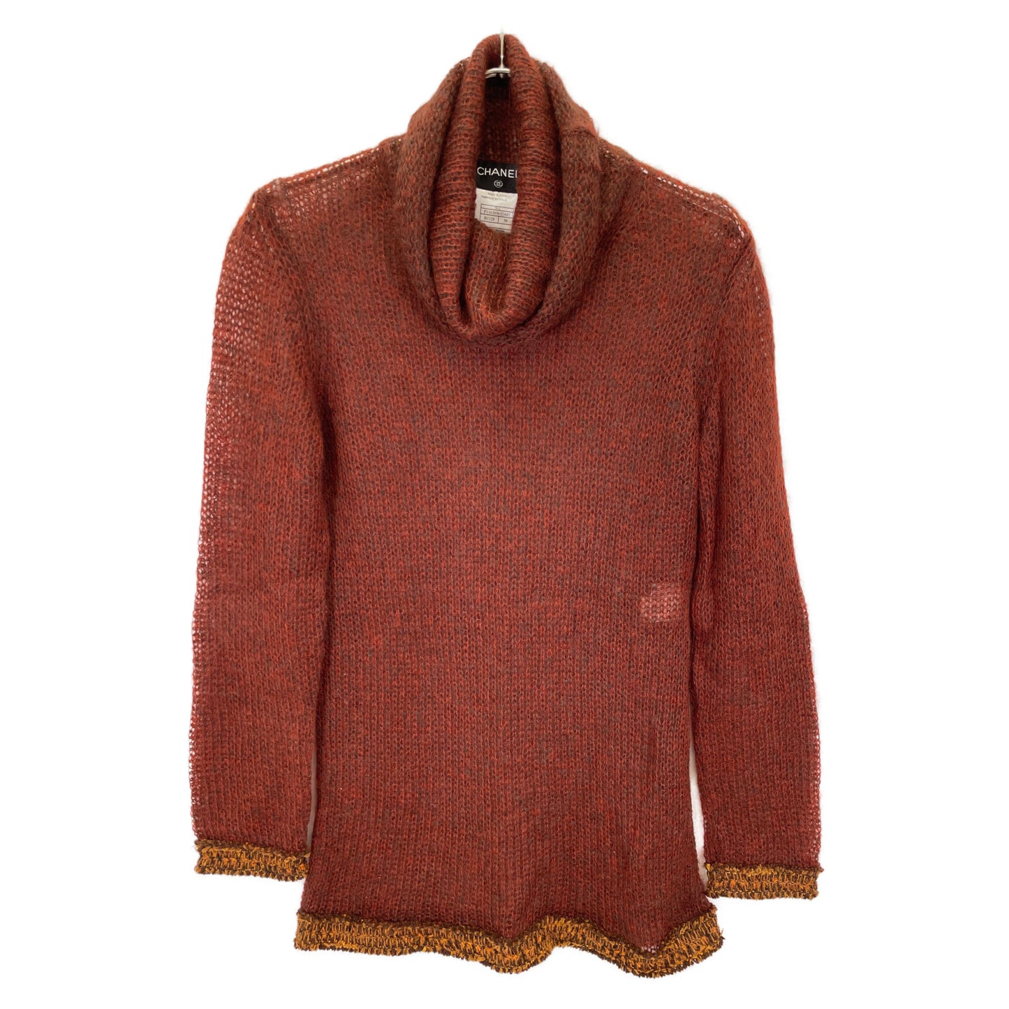 CHANEL シャネル 【国内正規】98A P11638W02445 ココマークプレート モヘア ローゲージ タートルニットセーター/ トップス 38