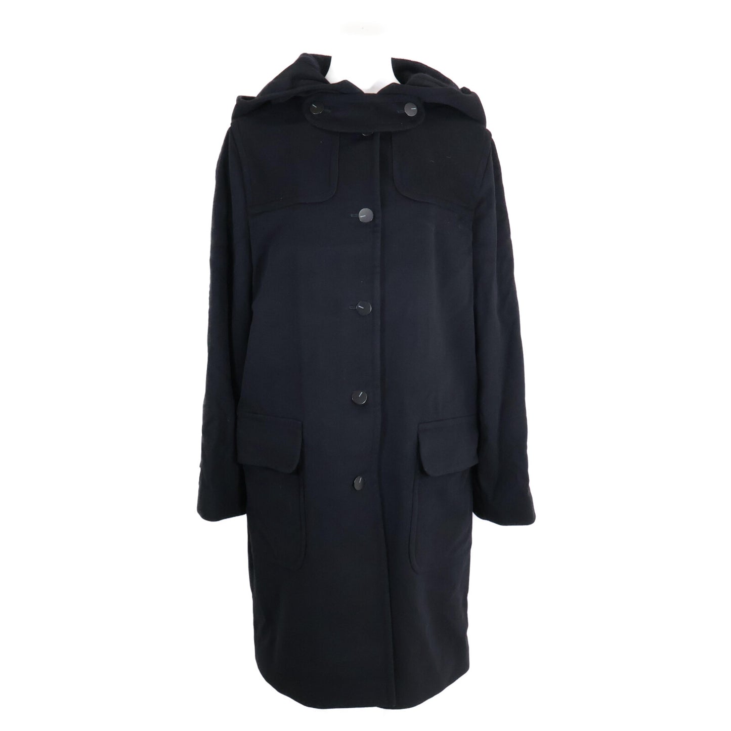 CHANEL シャネル 【国内正規】99A P14063W02560 ロゴボタン ウールｘカシミヤ フーディ コート 38