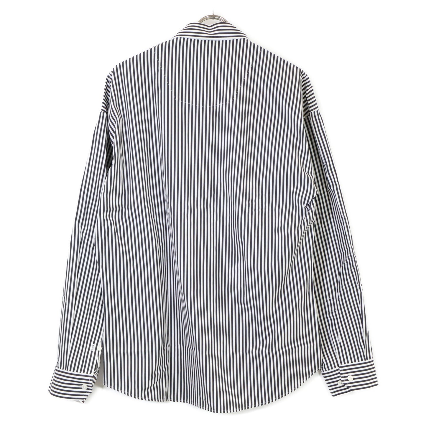 BALENCIAGA バレンシアガ ﾌﾞﾗｯｸ/ﾎﾜｲﾄ ｽﾄﾗｲﾌﾟ 534333 2018年製 刺繍ｼｬﾂ トップス 39