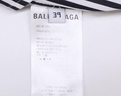 BALENCIAGA バレンシアガ ﾌﾞﾗｯｸ/ﾎﾜｲﾄ ｽﾄﾗｲﾌﾟ 534333 2018年製 刺繍ｼｬﾂ トップス 39