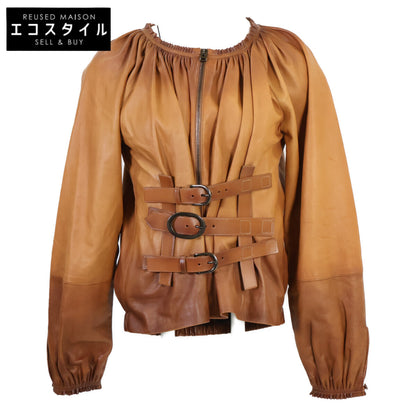 TOM FORD トムフォード 【美品】ベルトデザイン グラデーションレザー ジップアップ ジャケット 36