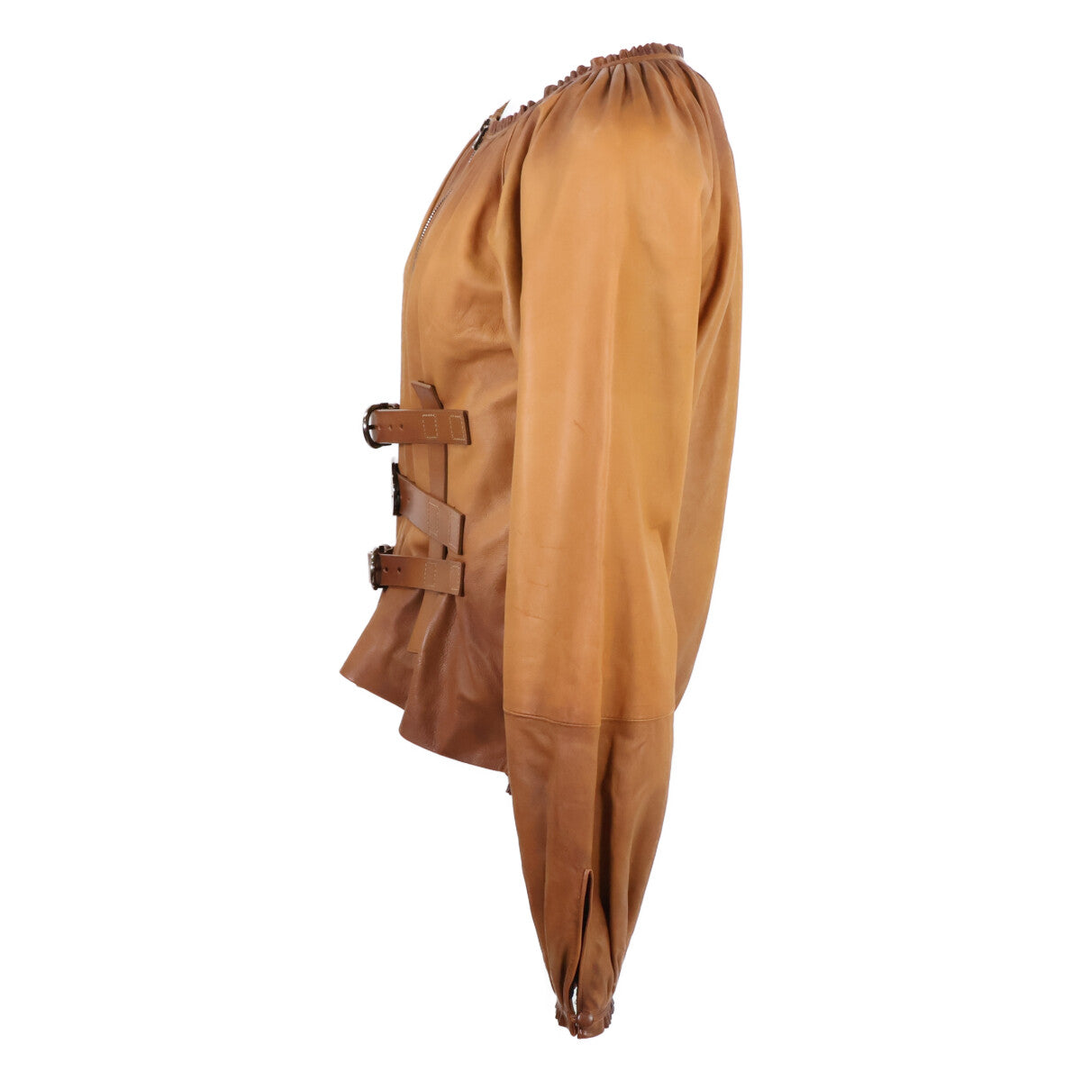 TOM FORD トムフォード 【美品】ベルトデザイン グラデーションレザー ジップアップ ジャケット 36