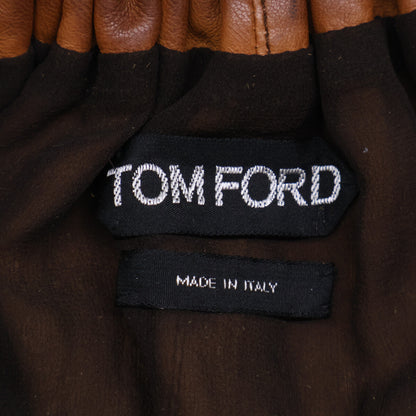 TOM FORD トムフォード 【美品】ベルトデザイン グラデーションレザー ジップアップ ジャケット 36